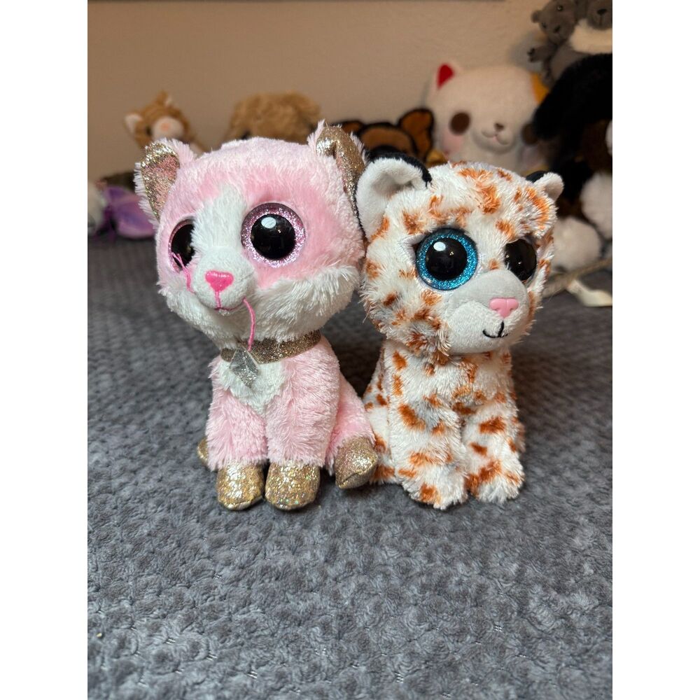 6 inch Ty Beanie Boos Fiona and Coco the Leopard Plush Lot of 2